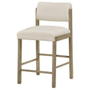  Coaster Furniture Kehoe 193939NAT Set of 2 Upholstered Counter Height Chair - Cream/Natural Oak IMAGE 8