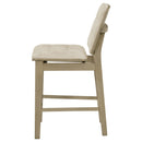  Coaster Furniture Redbridge 193959NAT Set of 2 Velvet Upholstered Counter Chair - Cream/Natural Oak IMAGE 2