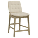 Coaster Furniture Redbridge 193959NAT Set of 2 Velvet Upholstered Counter Chair - Cream/Natural Oak IMAGE 4