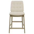  Coaster Furniture Redbridge 193959NAT Set of 2 Velvet Upholstered Counter Chair - Cream/Natural Oak IMAGE 5