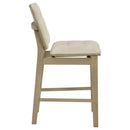 Coaster Furniture Redbridge 193959NAT Set of 2 Velvet Upholstered Counter Chair - Cream/Natural Oak IMAGE 8