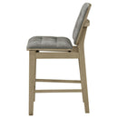  Coaster Furniture Redbridge 193969NAT Set of 2 Velvet Upholstered Counter Chair - Grey/Natural Oak IMAGE 2