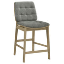  Coaster Furniture Redbridge 193969NAT Set of 2 Velvet Upholstered Counter Chair - Grey/Natural Oak IMAGE 3
