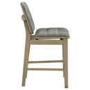  Coaster Furniture Redbridge 193969NAT Set of 2 Velvet Upholstered Counter Chair - Grey/Natural Oak IMAGE 5