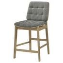  Coaster Furniture Redbridge 193969NAT Set of 2 Velvet Upholstered Counter Chair - Grey/Natural Oak IMAGE 6