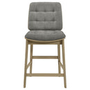  Coaster Furniture Redbridge 193969NAT Set of 2 Velvet Upholstered Counter Chair - Grey/Natural Oak IMAGE 7