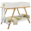  Coaster Furniture Frankie 460570T-SM Twin Over Twin Bunk Bed with 7-inch Mattresses - White IMAGE 1
