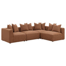  Coaster Furniture Jennifer 551591 Upholstered Armless Chair - Terracotta IMAGE 16