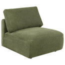  Coaster Furniture Elysia 551895 Chenille Upholstered Modular Armless Chair - Green IMAGE 1