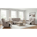  Coaster Furniture Hamilton 603373 Chenille Upholstered Manual Glider Recliner - Sand IMAGE 8