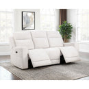  Coaster Furniture Kennett 610151P Chenille Upholstered Power Reclining Sofa - Ivory IMAGE 10