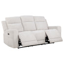  Coaster Furniture Kennett 610151P Chenille Upholstered Power Reclining Sofa - Ivory IMAGE 1