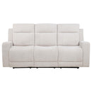  Coaster Furniture Kennett 610151P Chenille Upholstered Power Reclining Sofa - Ivory IMAGE 3