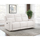 Coaster Furniture Kennett 610151P Chenille Upholstered Power Reclining Sofa - Ivory IMAGE 4