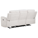  Coaster Furniture Kennett 610151P Chenille Upholstered Power Reclining Sofa - Ivory IMAGE 6