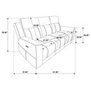  Coaster Furniture Kennett 610151P Chenille Upholstered Power Reclining Sofa - Ivory IMAGE 7
