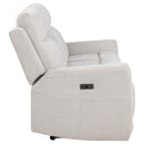  Coaster Furniture Kennett 610151P Chenille Upholstered Power Reclining Sofa - Ivory IMAGE 8