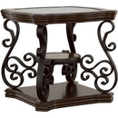  Coaster Furniture Laney 702448-S2 2-piece Glass Top Coffee and End Table Set - Dark Merlot IMAGE 3