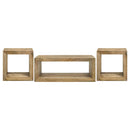  Coaster Furniture Benton 704838-S3 3-piece Solid Mango Coffee and End Table Set - Natural IMAGE 1