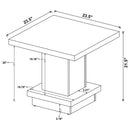  Coaster Furniture Reston 705168-S2 2-piece Square Coffee and End Table Set - Cappuccino IMAGE 8