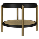  Coaster Furniture Arini 706197 Round Side Table With Storage Shelf - Black IMAGE 1