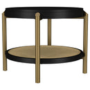  Coaster Furniture Arini 706197 Round Side Table With Storage Shelf - Black IMAGE 2