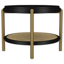  Coaster Furniture Arini 706197 Round Side Table With Storage Shelf - Black IMAGE 4