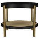  Coaster Furniture Arini 706197 Round Side Table With Storage Shelf - Black IMAGE 8