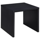  Coaster Furniture Knapp 706227 Engineered Wood Square End Table - Black IMAGE 1