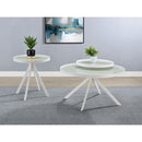  Coaster Furniture Briggs 706258-S2 2-piece Round Coffee and End Table Set - White IMAGE 2