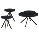  Coaster Furniture Briggs 706268-S3 3-piece Round Coffee and End Table Set - Black IMAGE 1