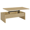  Coaster Furniture Canoga 706348 Engineered Wood Lift Top Coffee Table - Light Oak IMAGE 4