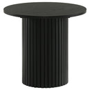  Coaster Furniture Hamlyn 706507 Round Fluted Occasional End Table - Black IMAGE 1