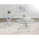  Coaster Furniture Kenzie 708128-S2 2-piece Round Coffee and End Table Set - Chrome IMAGE 2