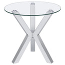  Coaster Furniture Kenzie 708128-S2 2-piece Round Coffee and End Table Set - Chrome IMAGE 4