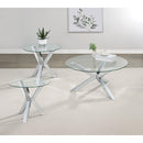  Coaster Furniture Kenzie 708128-S3 3-piece Round Coffee and End Table Set - Chrome IMAGE 2