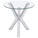  Coaster Furniture Kenzie 708128-S3 3-piece Round Coffee and End Table Set - Chrome IMAGE 7