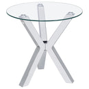 Coaster Furniture Kenzie 708128-S3 3-piece Round Coffee and End Table Set - Chrome IMAGE 9