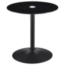  Coaster Furniture Ganso 709688-S2 2-piece Round Glass Top Coffee and End Table Set - Black IMAGE 3
