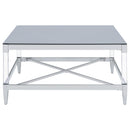  Coaster Furniture Lindley 709728-S2 2-piece Square Coffee and End Table Set - Chrome IMAGE 3