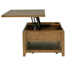  Coaster Furniture Payne 710545 48-inch Mobile Lift Top Coffee Table - Distressed Brown IMAGE 5