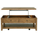  Coaster Furniture Payne 710545 48-inch Mobile Lift Top Coffee Table - Distressed Brown IMAGE 8