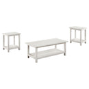  Coaster Furniture Payne 710558-S3A 3-piece Coffee and End Table Set - Distressed White IMAGE 1