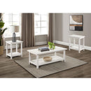  Coaster Furniture Payne 710558-S3A 3-piece Coffee and End Table Set - Distressed White IMAGE 2