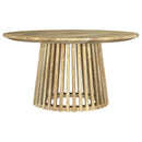  Coaster Furniture Touhy 710608 Round Solid Wood Coffee Table - Natural Mango IMAGE 2