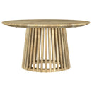  Coaster Furniture Touhy 710608-S3 3-piece Round Coffee and End Table Set - Natural Mango IMAGE 3