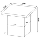  Coaster Furniture Devar 710877 Square Engineered Wood End Table - Distressed Pine IMAGE 4