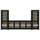  Coaster Furniture Denison 720223-SET 3-piece Entertainment Center 79-inch TV Stand - Black IMAGE 1