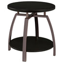 Coaster Furniture Dacre 722208-S3 3-piece Round Coffee and End Table Set - Dark Charcoal IMAGE 2