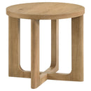  Coaster Furniture Kessler 735988-S2 2-piece Round Sculptural Wood Coffee Table Set - Light Oak IMAGE 10
